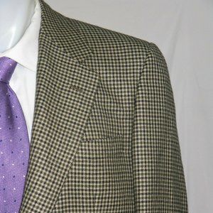 Giuseppe Grella x D'Avenza Scabal Cashmere Black & White Check Sport Coat 41R